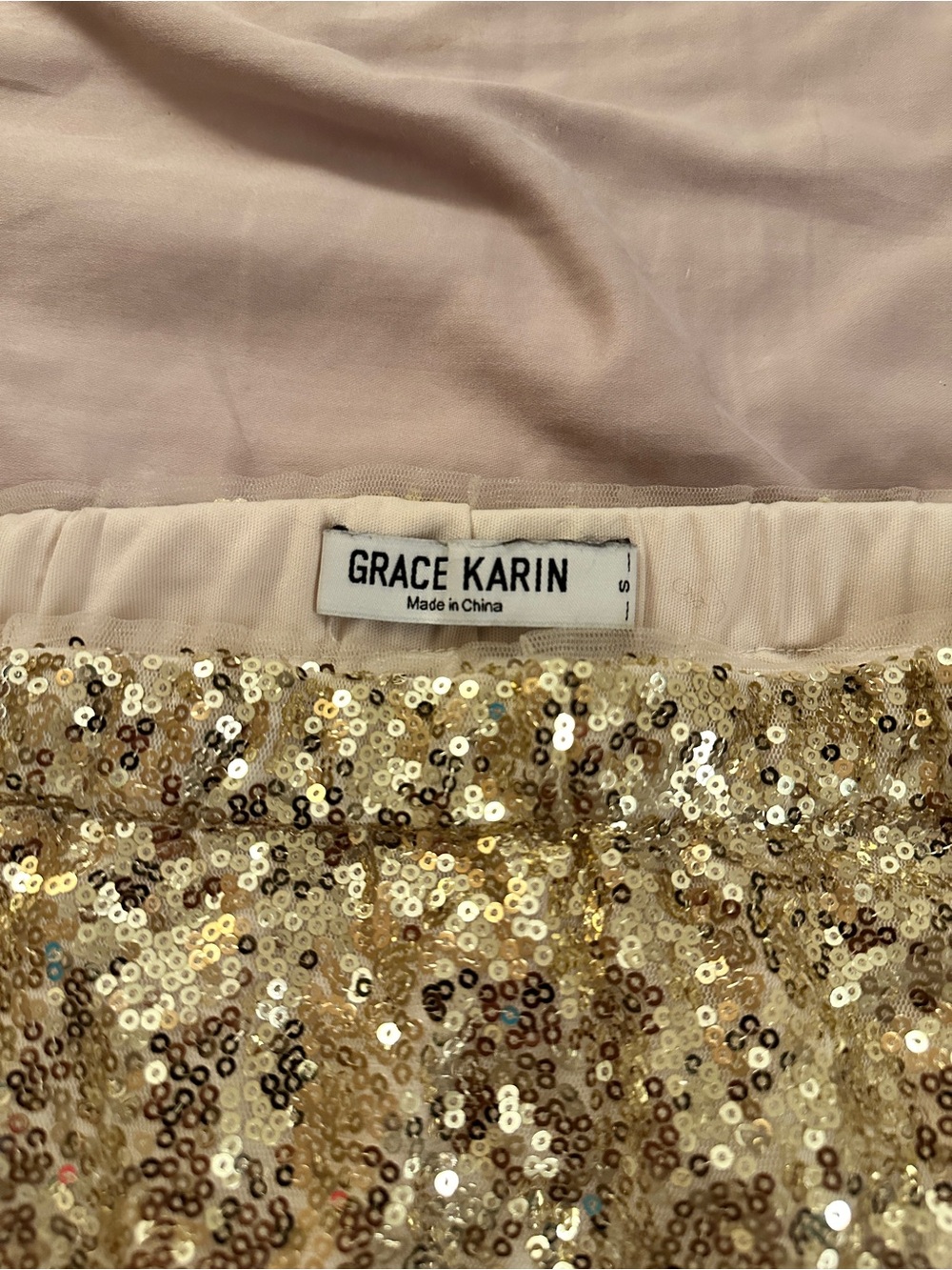 Grace Karin Gold Sequin Mini Skirt